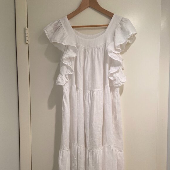 Linen Boho white dress - Picture 1 of 3